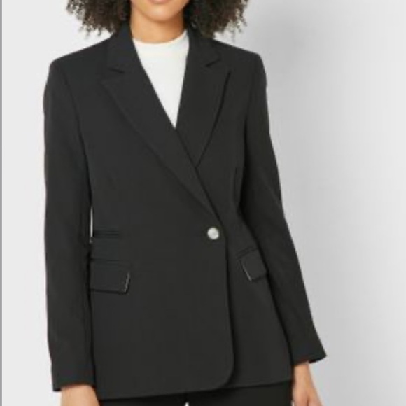 NEW TOPSHOP Black Side Button Tailored Blazer Jacket Size 4 - Picture 2 of 9